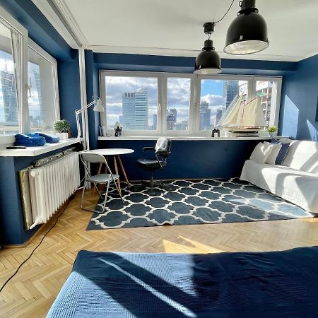 Super Apartament Blue Scisle Centrum Dwie Linie Metra Netflix Wifi 300 Mbs Panorama Miasta 바르샤바 외부 사진