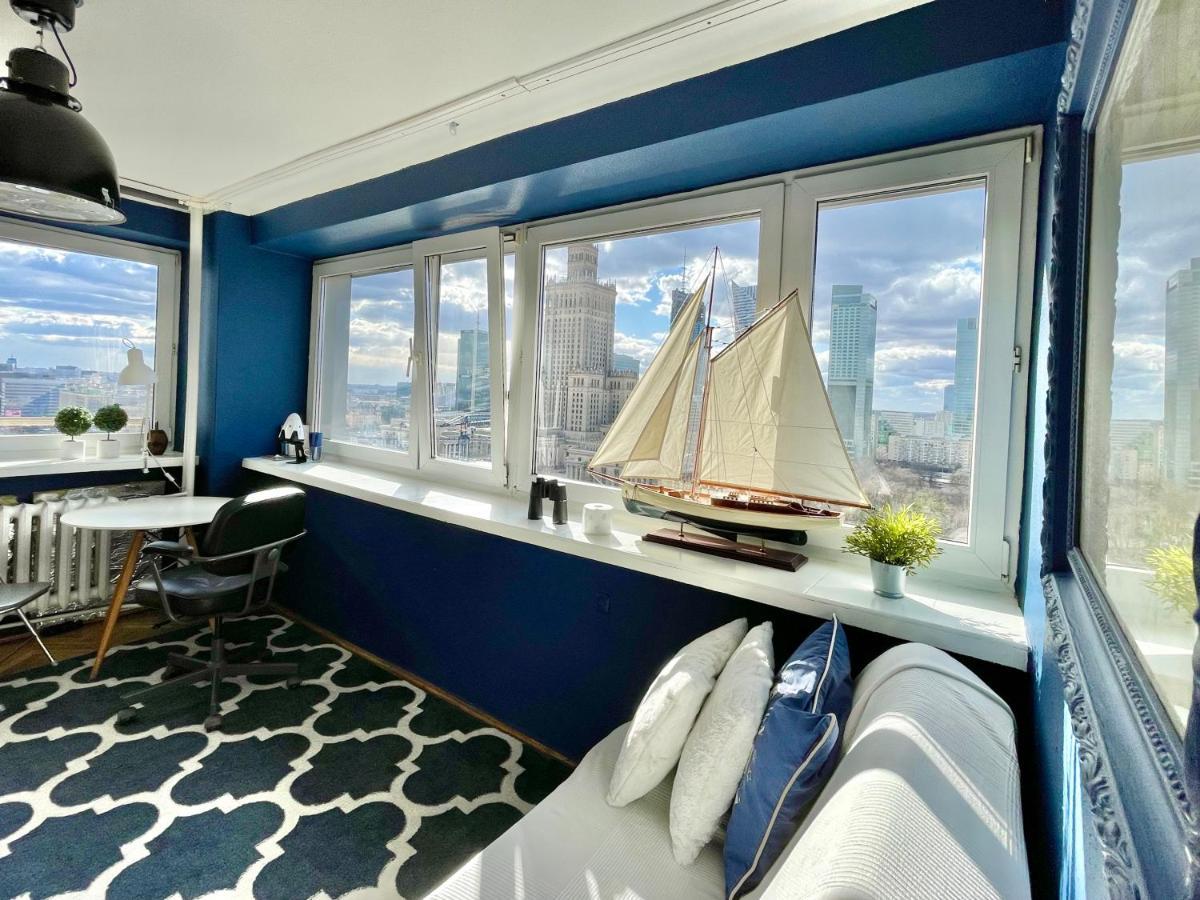 Super Apartament Blue Scisle Centrum Dwie Linie Metra Netflix Wifi 300 Mbs Panorama Miasta 바르샤바 외부 사진