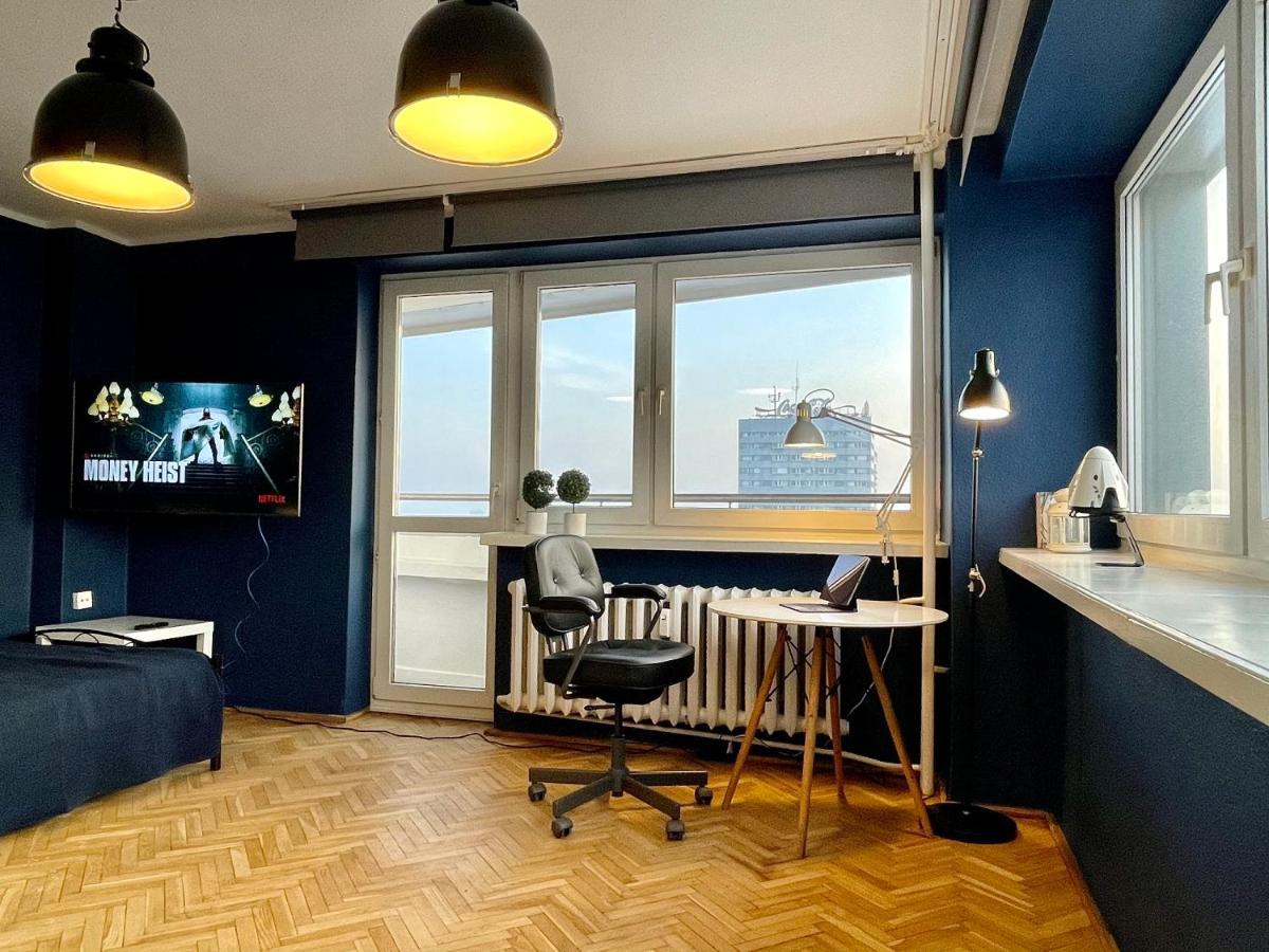 Super Apartament Blue Scisle Centrum Dwie Linie Metra Netflix Wifi 300 Mbs Panorama Miasta 바르샤바 외부 사진