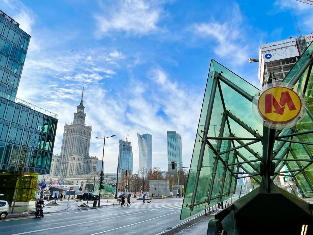 Super Apartament Blue Scisle Centrum Dwie Linie Metra Netflix Wifi 300 Mbs Panorama Miasta 바르샤바 외부 사진